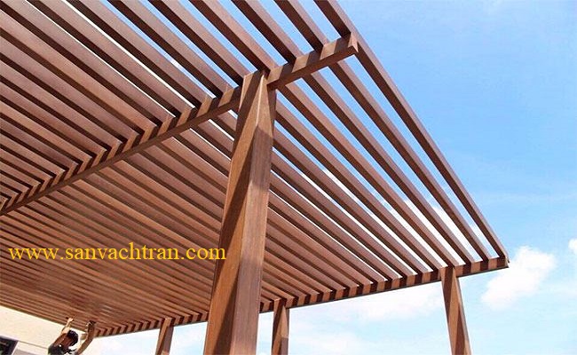 Lam gỗ nhựa Pergola ngoài trời